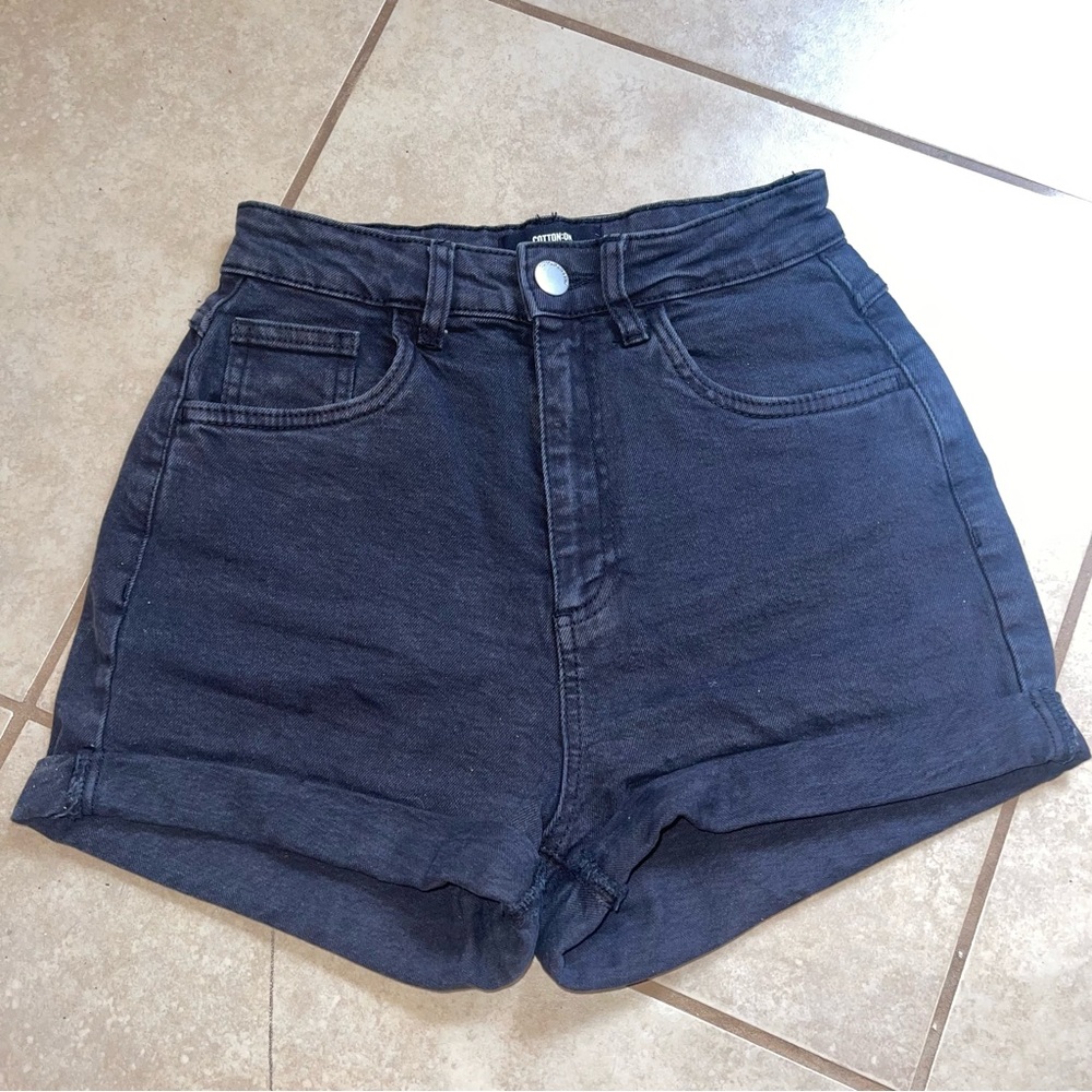 Cotton On Black High Rise Jean Shorts